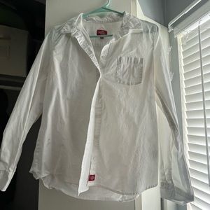 DICKIES Kids Large WHITE BUTTON DOWN